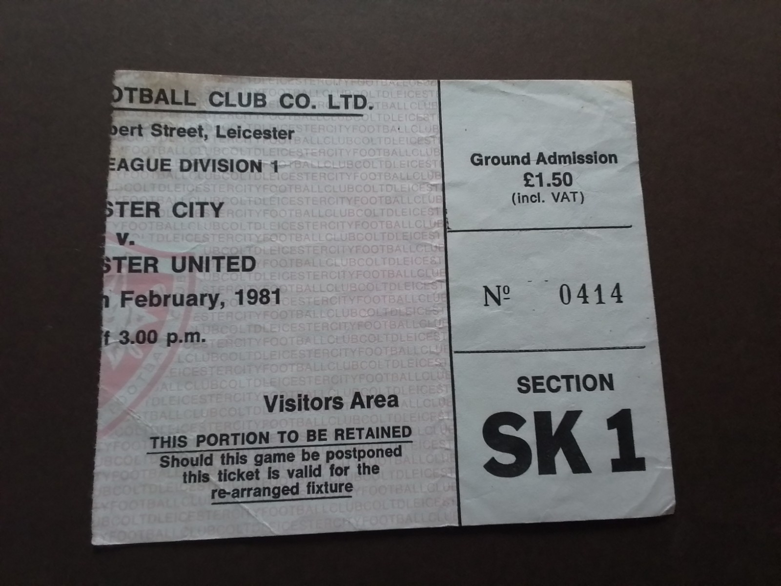 Leicester City v Manchester United Division One 1980/1 for sale on Ebay