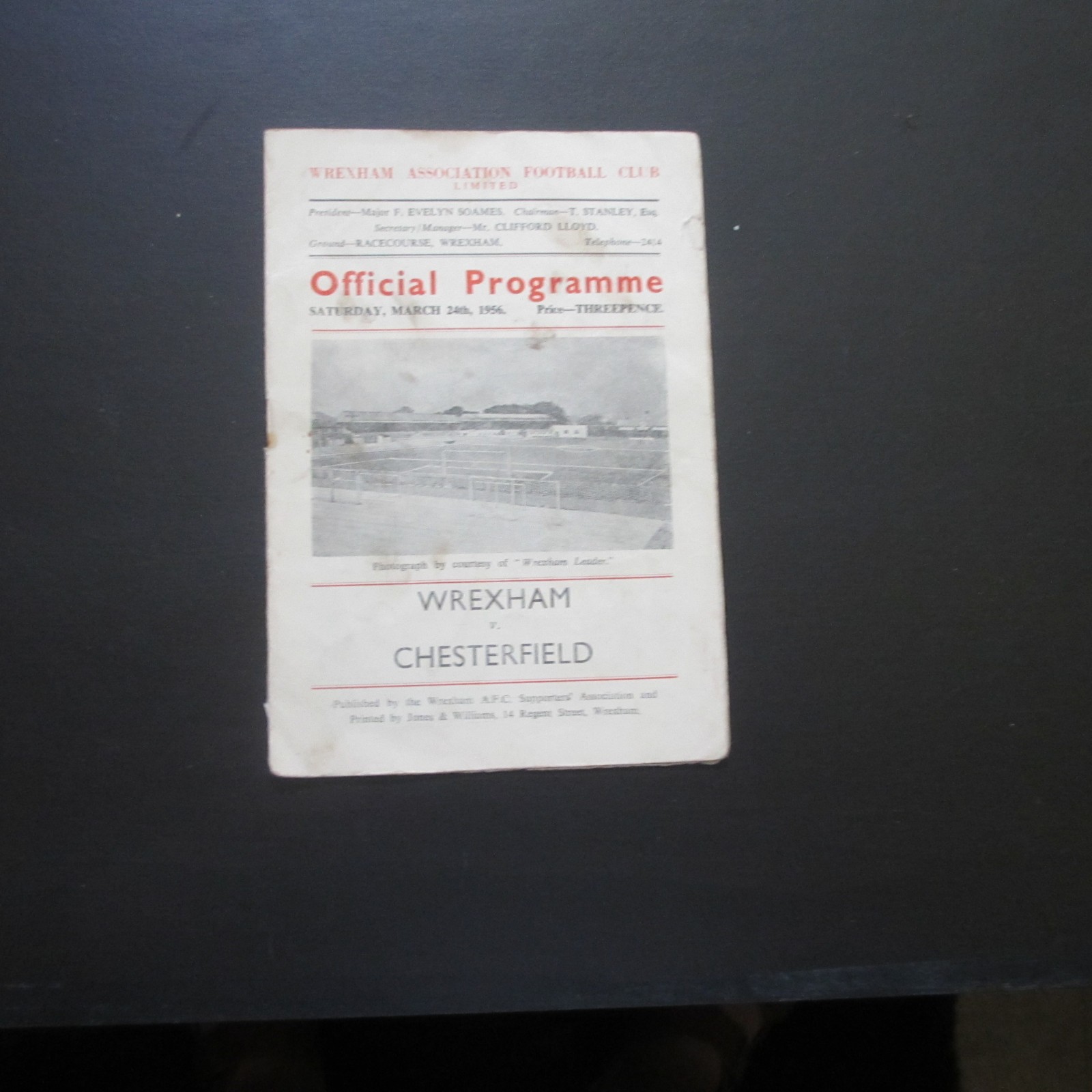 Wrexham v Chesterfield Div 3 North 1955/6 for sale on Ebay
