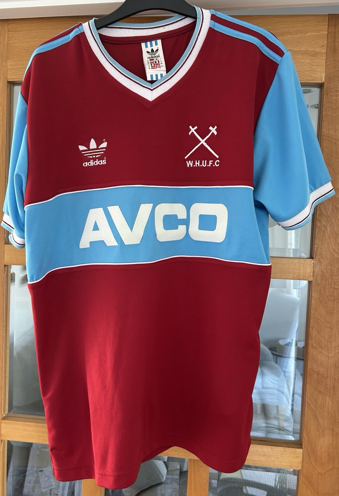 West Ham Retro Remake Home Shirt 1983/85, Size Large In Very Good Condition for sale on Ebay