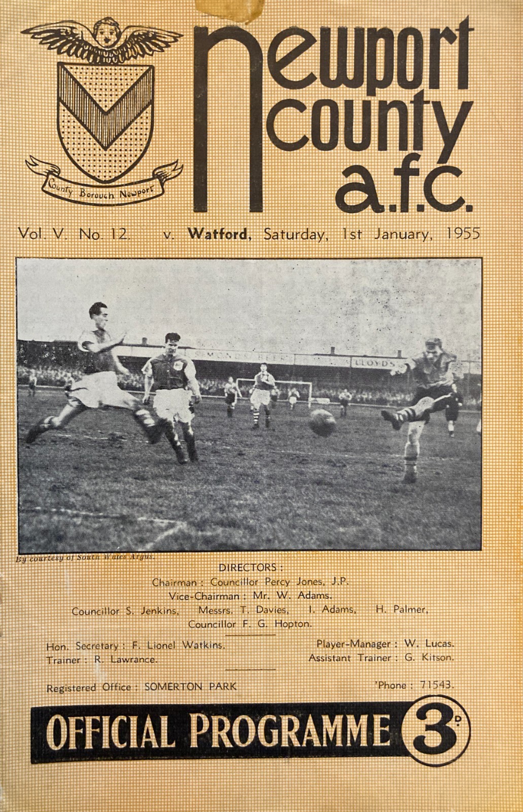 Newport County v Watford Div 3 (S) 1954/55 for sale on Ebay