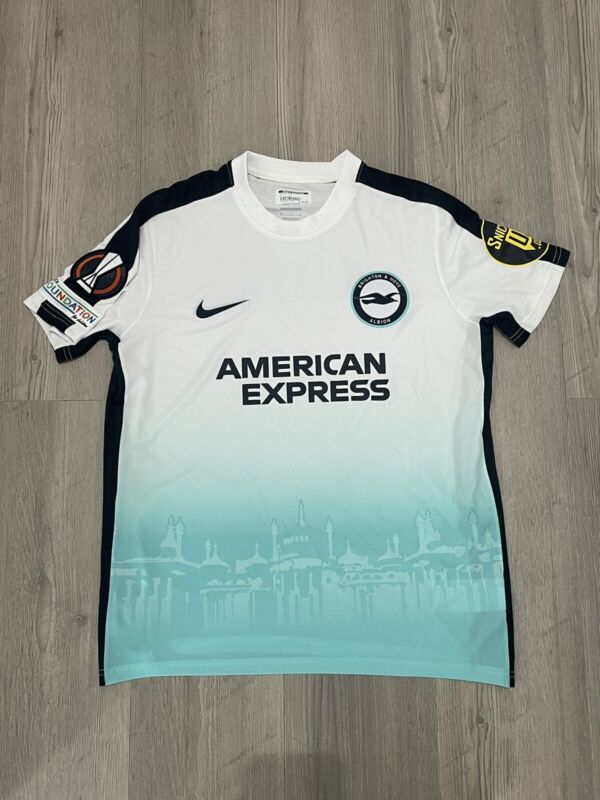 Official Brighton and Hove Albion 23/24 Europa League Shirt With Badges - Medium for sale on Ebay