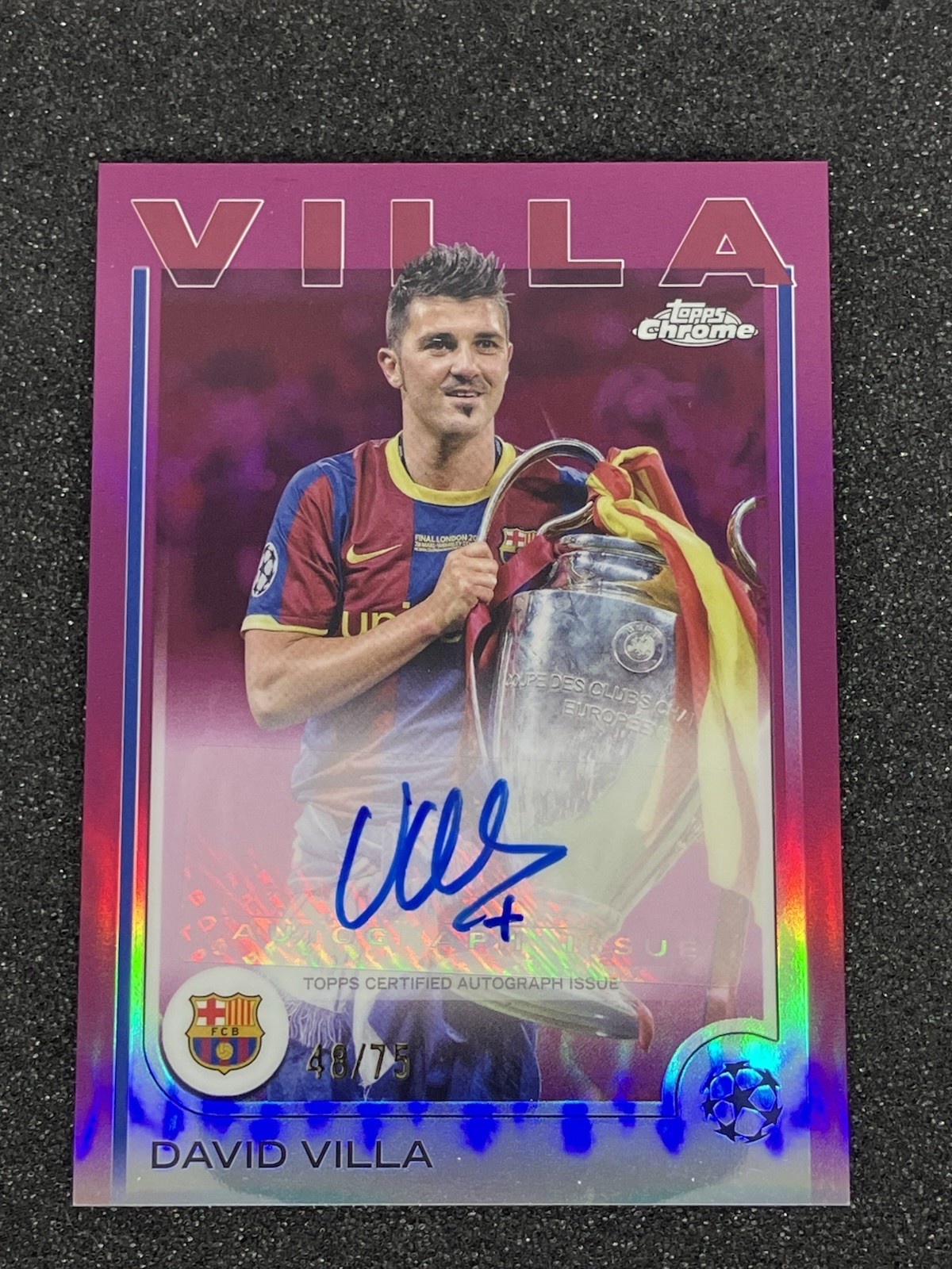 2024-25 Topps Chrome UCC David Villa /75 Autograph FC Barcelona for sale on Ebay