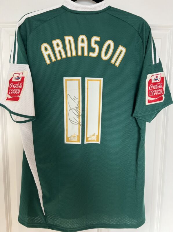 2009/10 - Plymouth Argyle SIGNED and MATCH WORN Home Shirt (#11 Arnason) Size: M for sale on Ebay