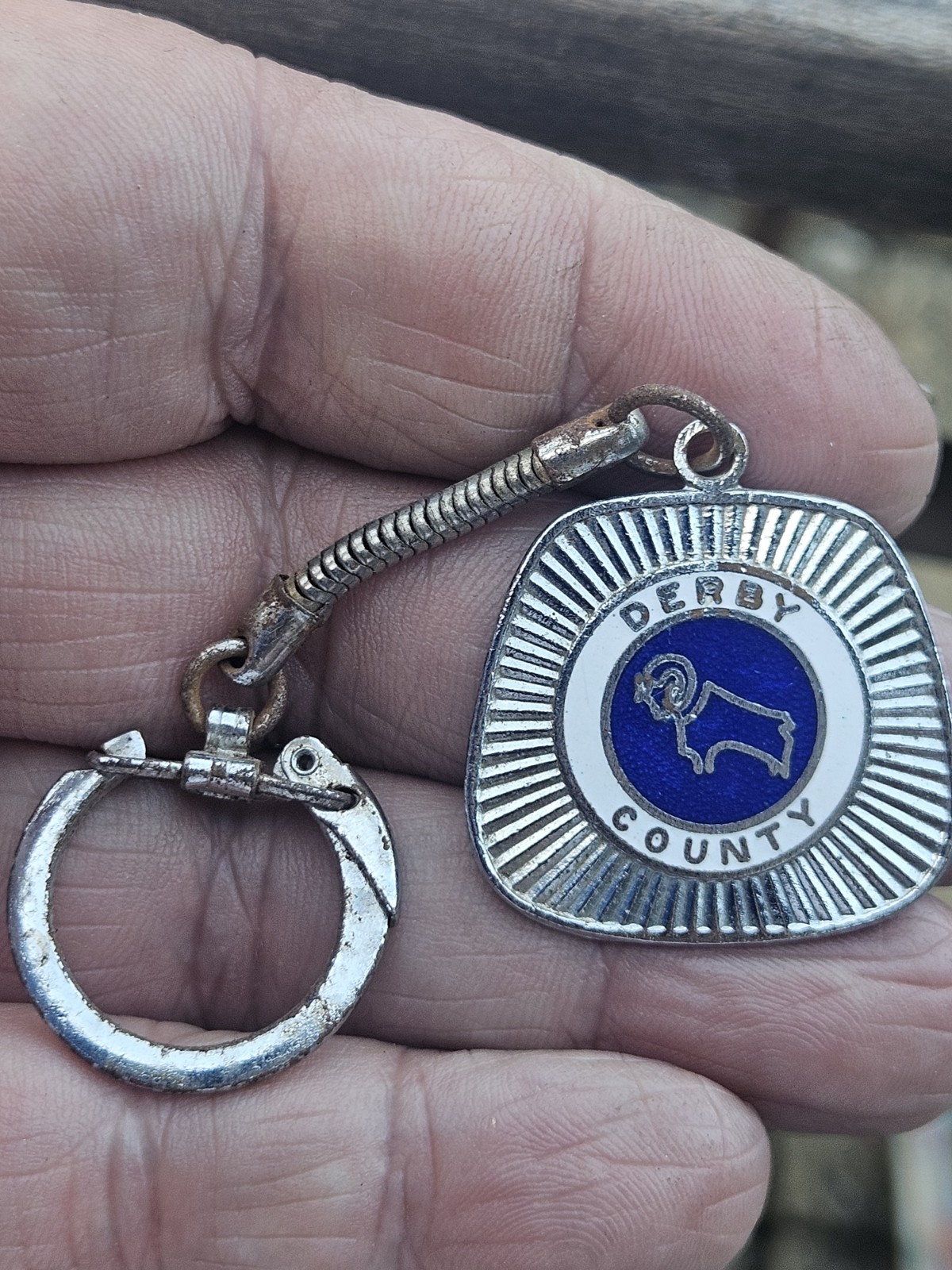 1970s Enamelled Key Ring - Derby County for sale on Ebay