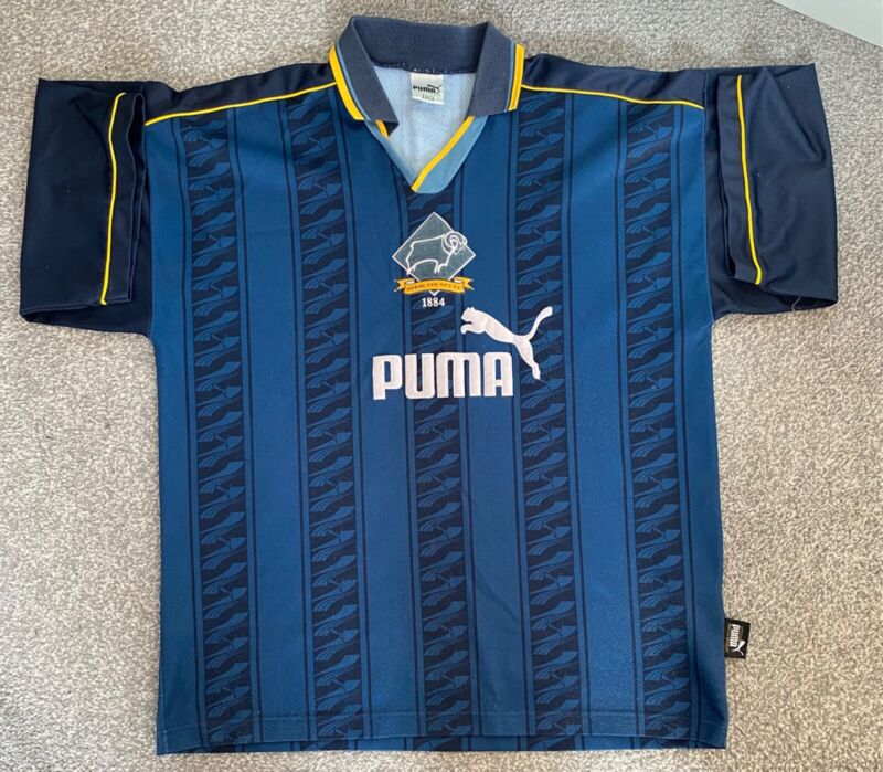 Derby County adults XL 1995 Away Football shirt jersey soccer- Original Retro for sale on Ebay
