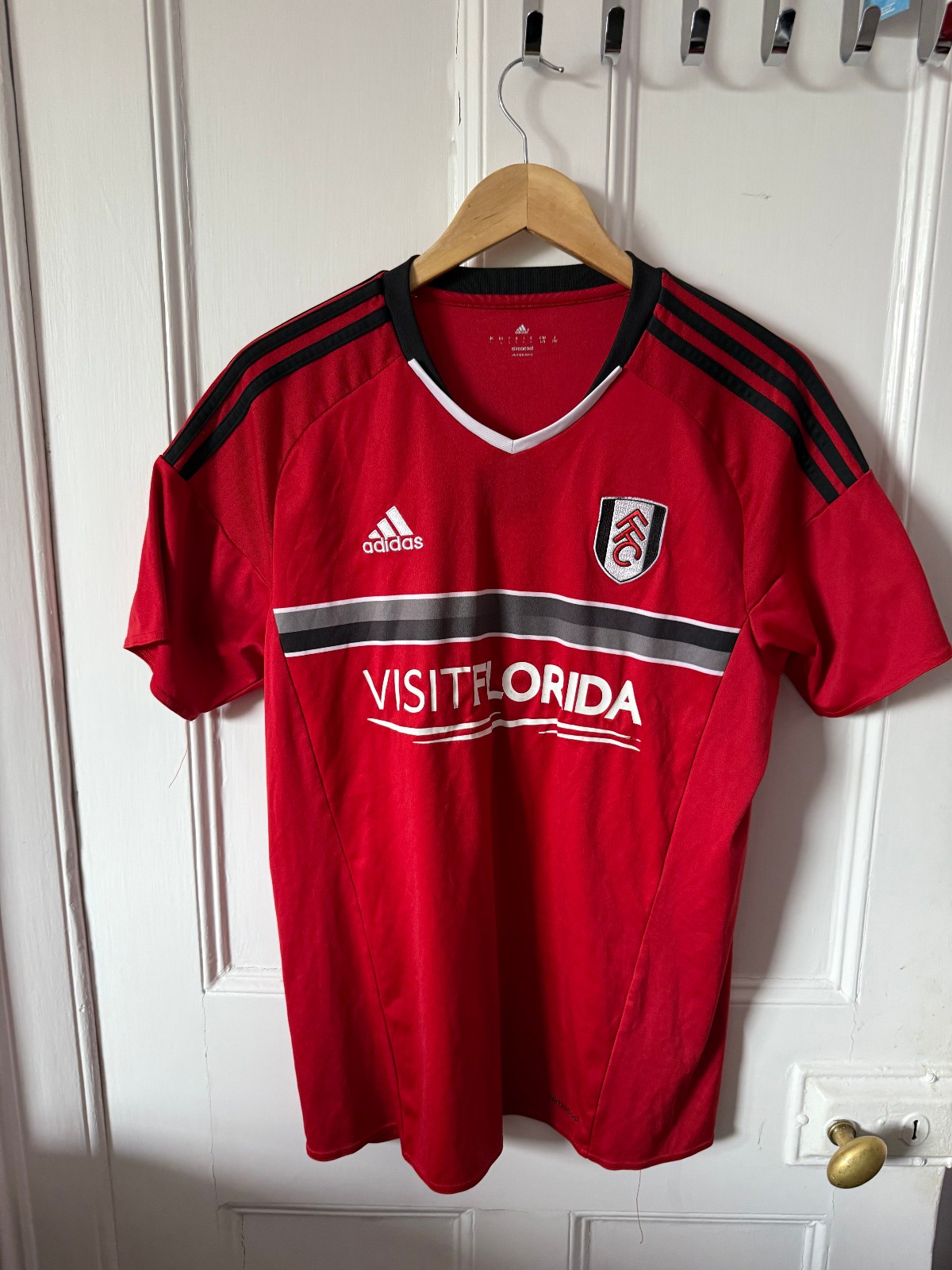 Fulham FC Adidas 2015/2016 Red Visit Florida Large #16 Mens Football Shirt for sale on Ebay
