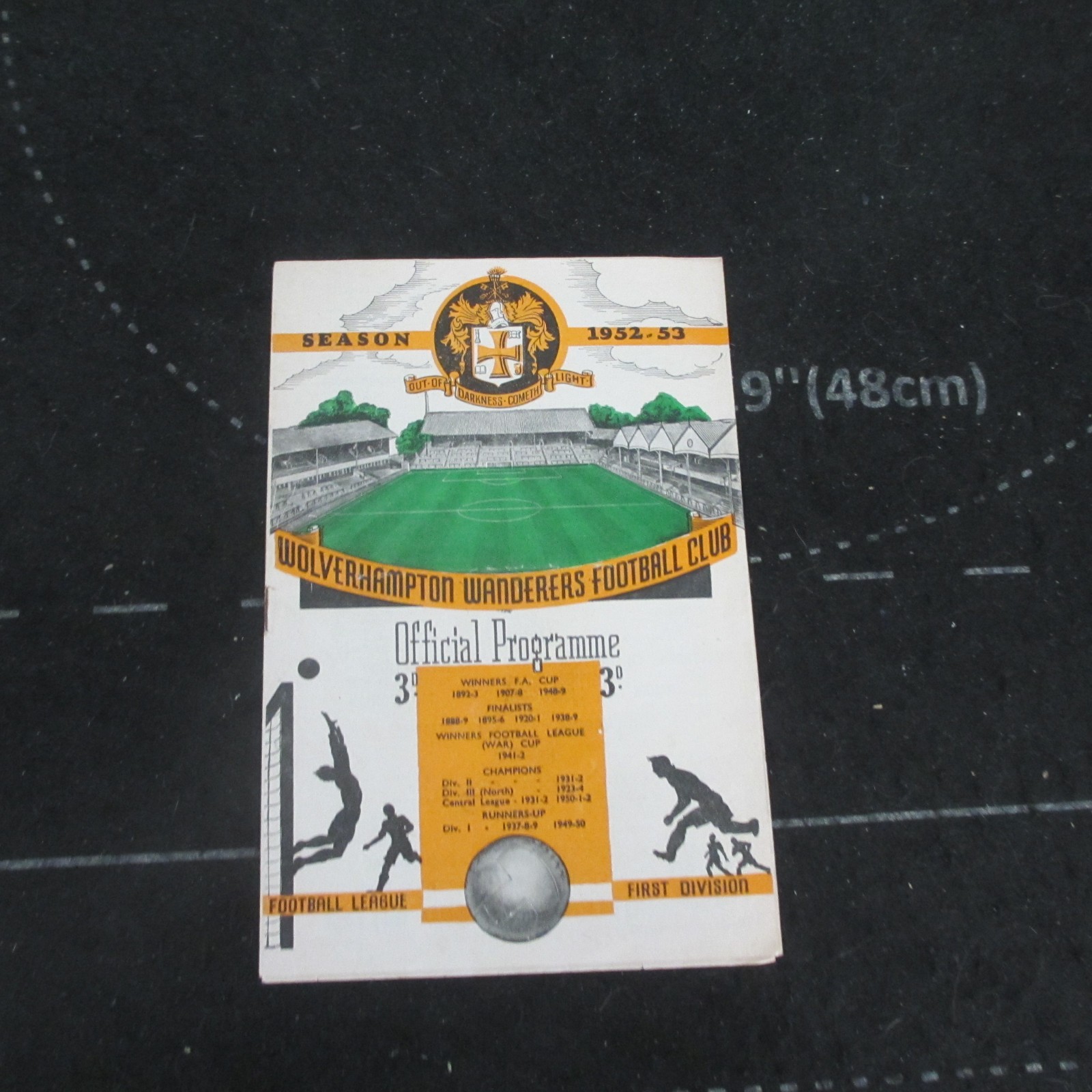 Wolves v Cardiff Div 1 1952/3 for sale on Ebay