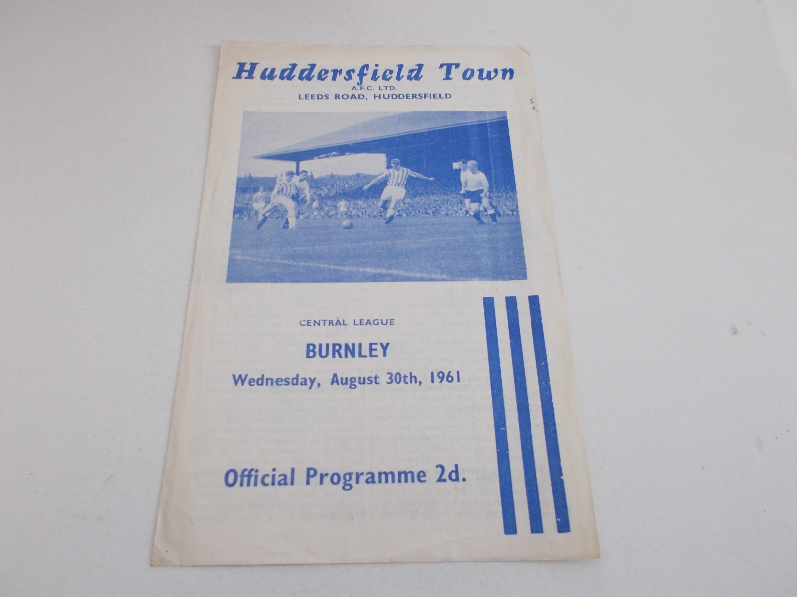 Huddersfield  v  Burnley  61/62  RESERVES for sale on Ebay