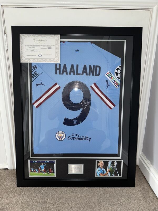 Erling Haaland Signed Shirt 2022-23 | Manchester City | Champions League | +COA for sale on Ebay