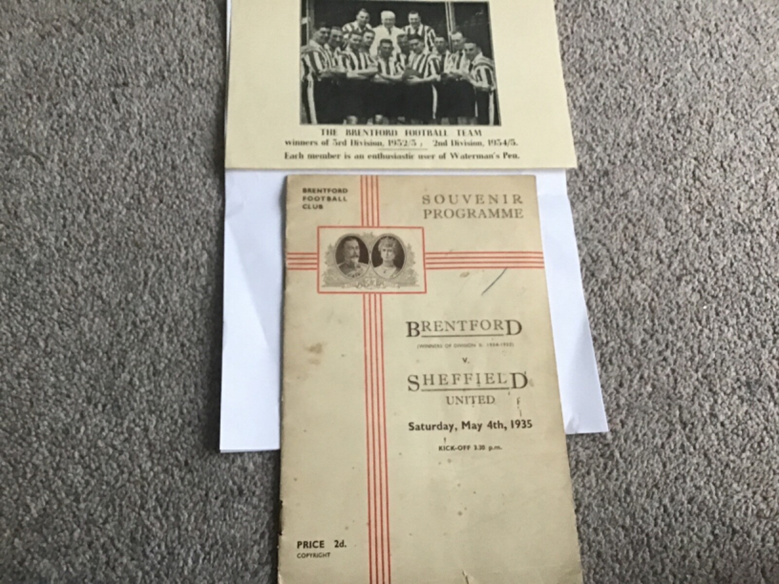 Brentford v Sheffield United Football Programme 4th May 1935. for sale on Ebay