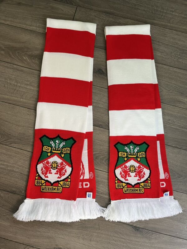 2x Wrexham AFC United Airlines Football Scarfs Limited Edition   for sale on Ebay