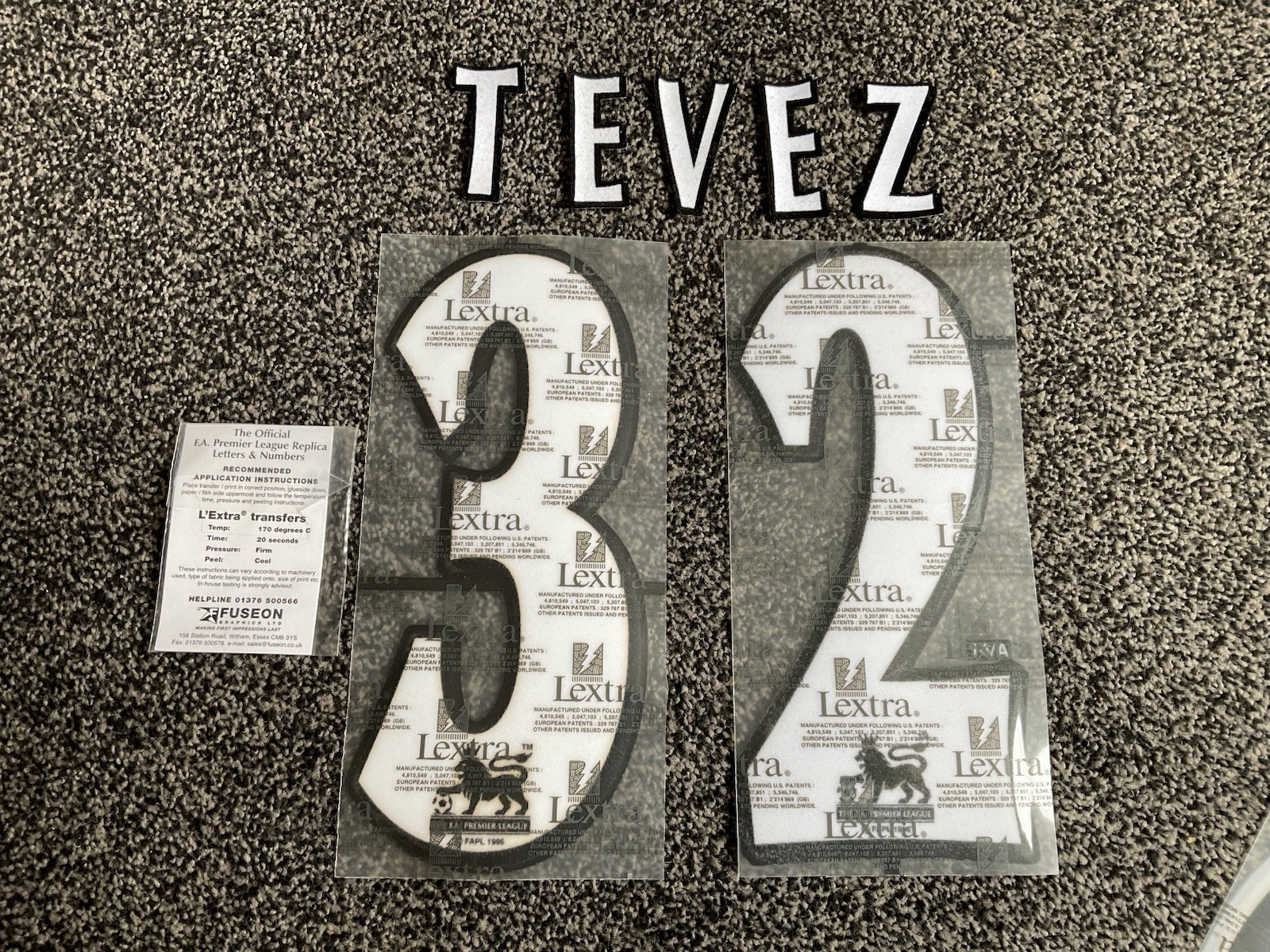 West ham United Shirt Jersey NameSet replica TEVEZ 32 1997-2007 Official lextra for sale on Ebay