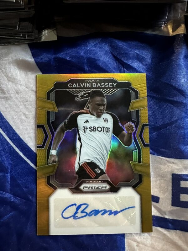 Calvin Bassey 9/10 Gold Auto Panini Prizm Premier League 2023/24 Fulham for sale on Ebay
