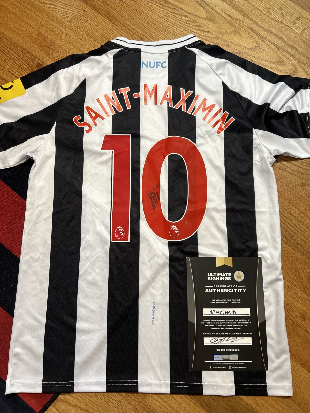 Newcastle United Saint-Maximin Castore Signed Auto Soccer Jersey US COA  - D07 for sale on Ebay