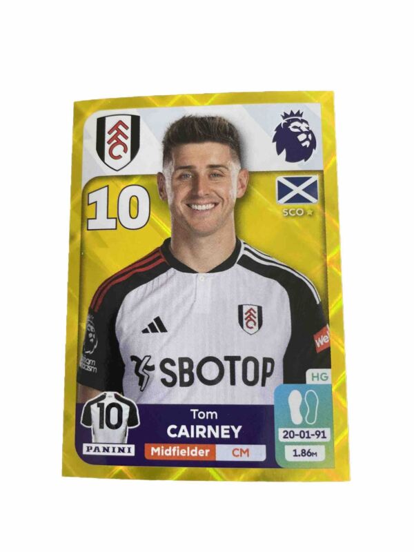 Panini Premier League 2024 Tom Cairney Yellow Parallel 296 Sticker Fulham for sale on Ebay