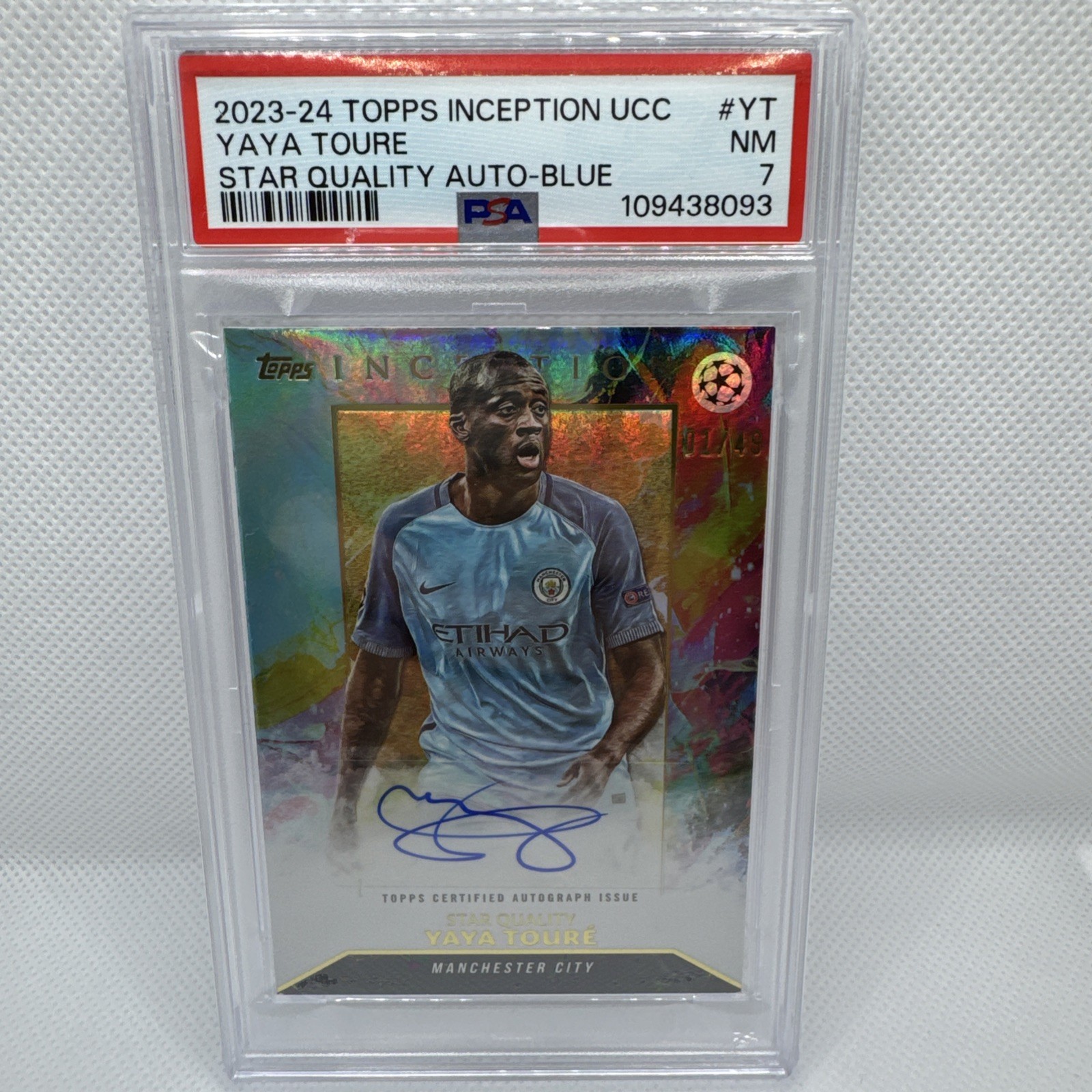 Yaya Toure /49 Autograph, Topps Inception, Manchester City PSA 7 for sale on Ebay