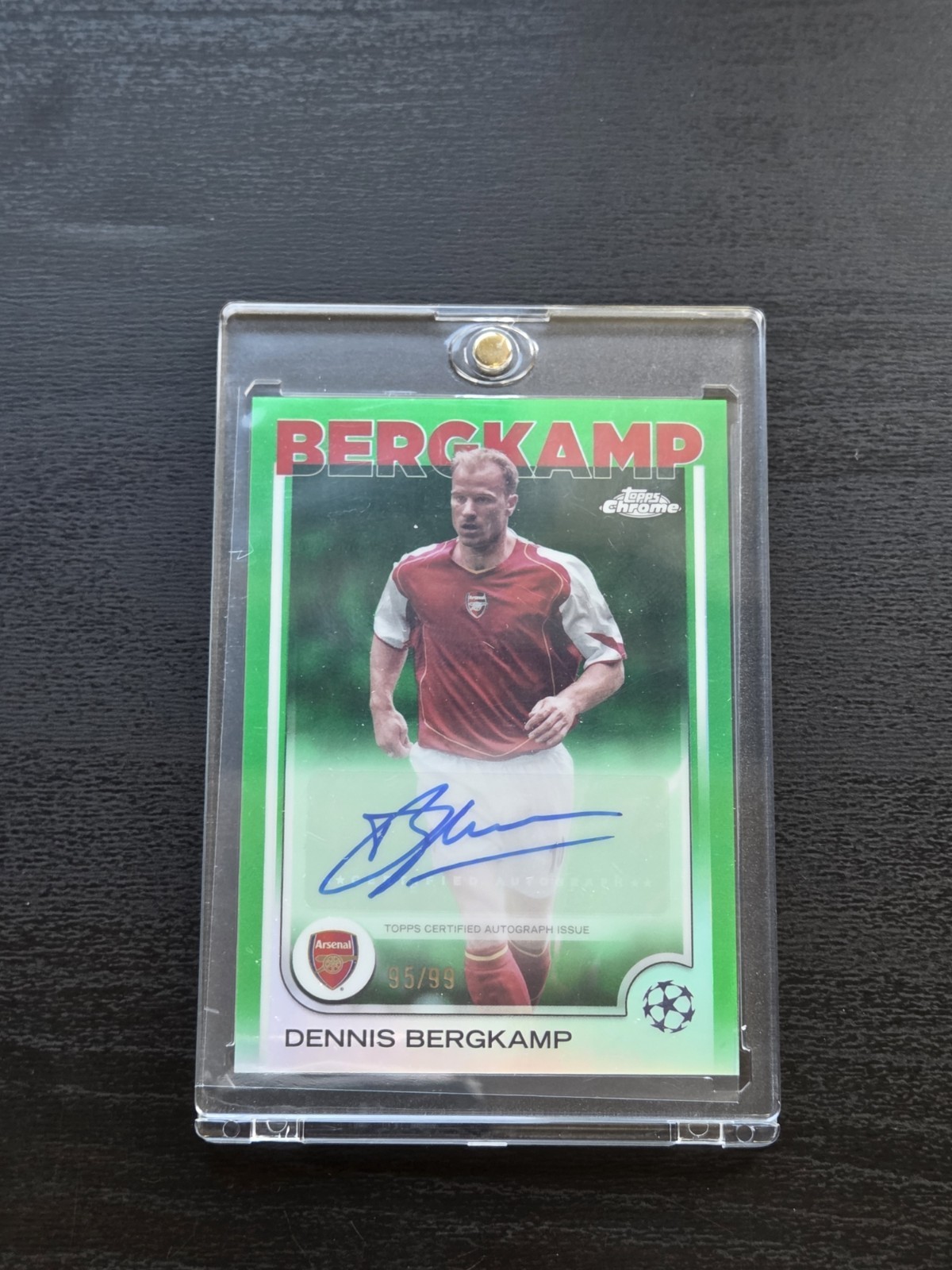 Dennis Bergkamp Auto /99 Green 2025 Topps Chrome UCC Arsenal FC  for sale on Ebay