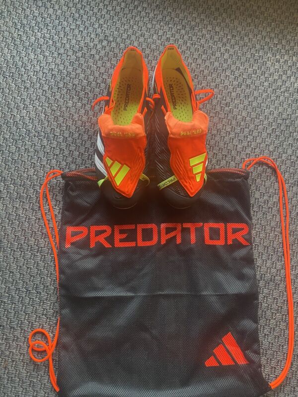 Adidas Predator Elite Tongue FG Size UK 9.5 Football Boots Foldover Black Red for sale on Ebay