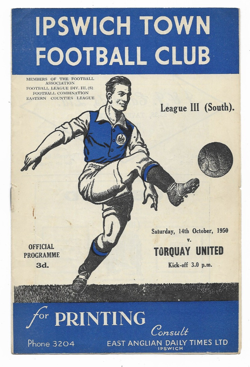 1950/51 Division 3 South - IPSWICH TOWN v. TORQUAY UNITED (signed by away team) for sale on Ebay