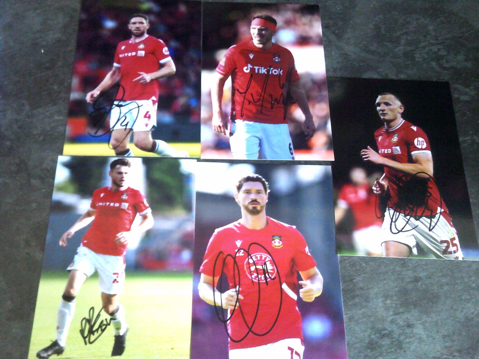 Signed Wrexham Football Player Photographs x 5 for sale on Ebay