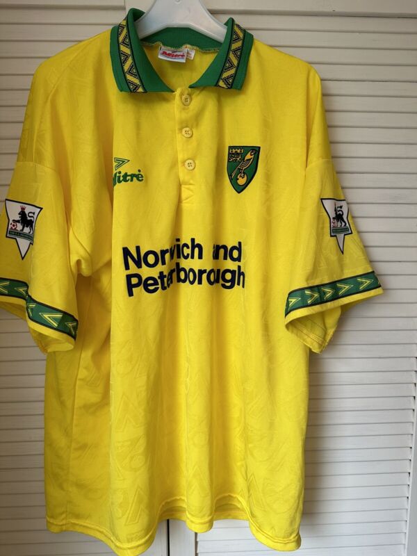 Ultra Rare Mint Condition 1994-1996 Norwich City Home Shirt With Original Patchs for sale on Ebay