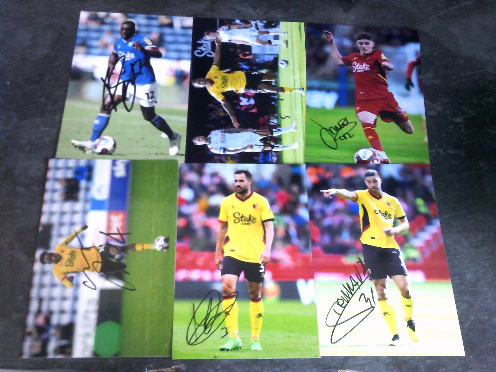 Signed Watford Football Player Photographs x 6 for sale on Ebay