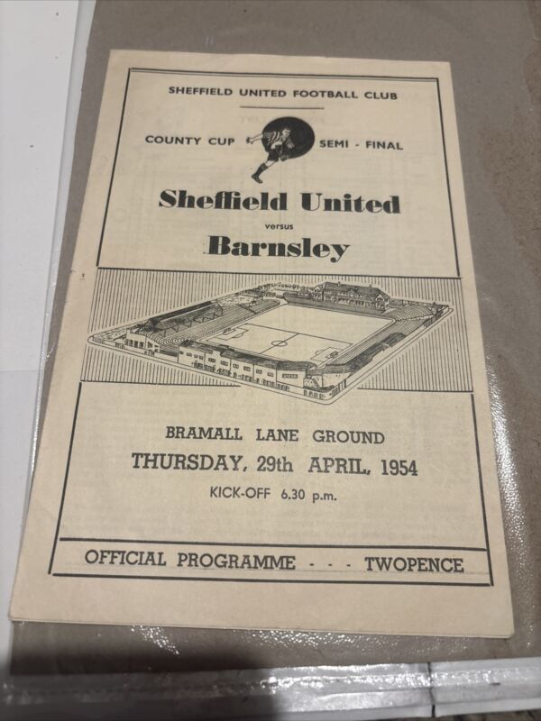 Sheffield United Vs Barnsley 1954 for sale on Ebay