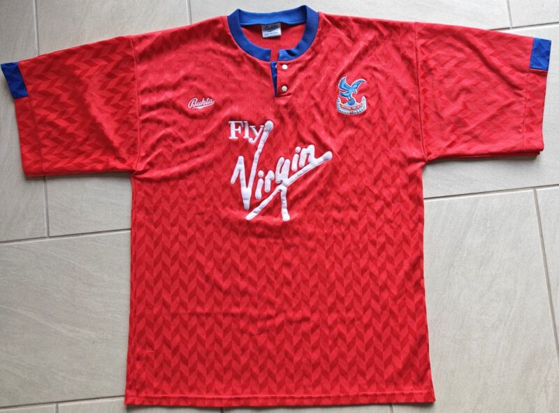 Crystal Palace 1990/91 Bukta red away shirt large mens for sale on Ebay