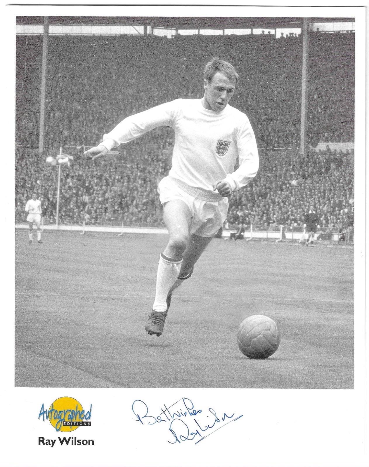 1966 FOOTBALL WORLD CUP, RAY WILSON SIGNED PHOTOGRAPH, EVERTON & ENGLAND. for sale on Ebay