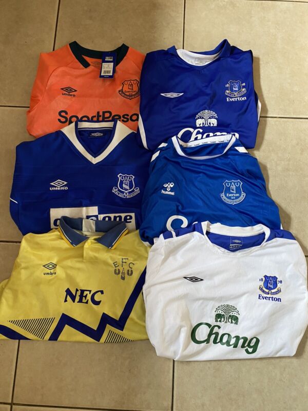job lot bundle Everton football shirts From Large To XXL for sale on Ebay