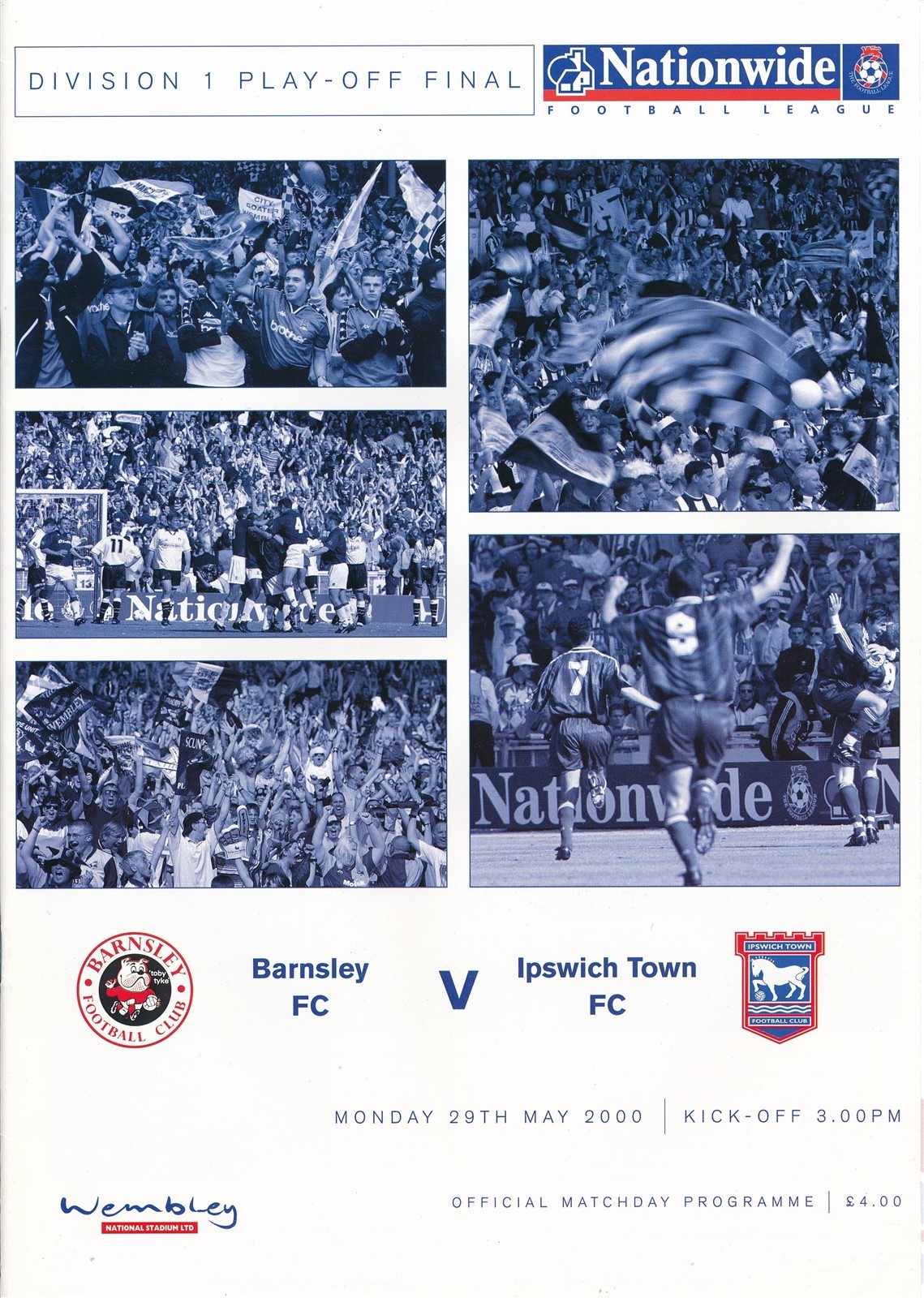 PLAY OFF FINAL 2000 DIVISION 1 Barnsley v Ipswich Town for sale on Ebay