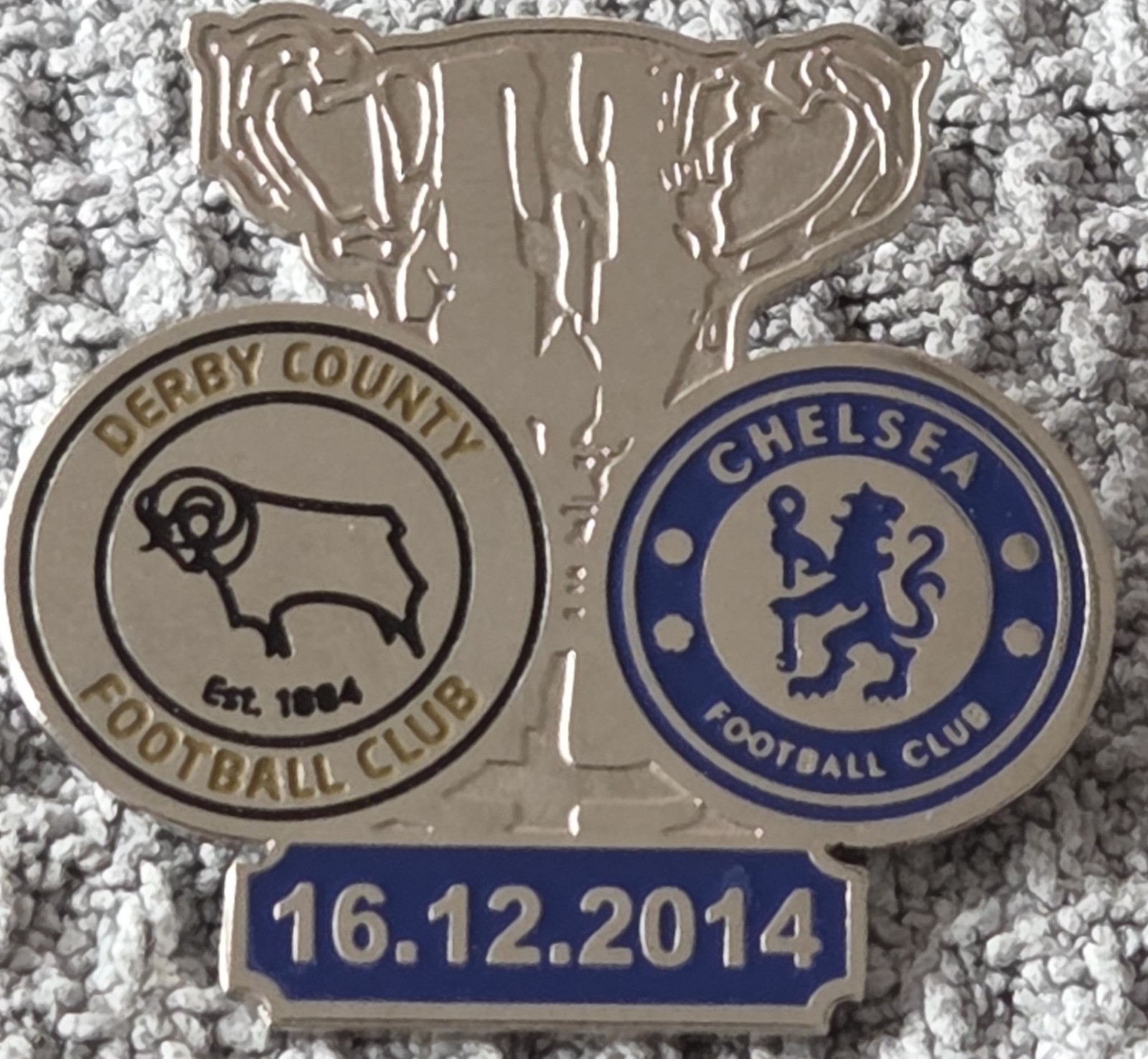 Chelsea FC Badge - DERBY COUNTY v CHELSEA CAPITAL CUP 1/4 FINAL 2014/15 BADGE  for sale on Ebay