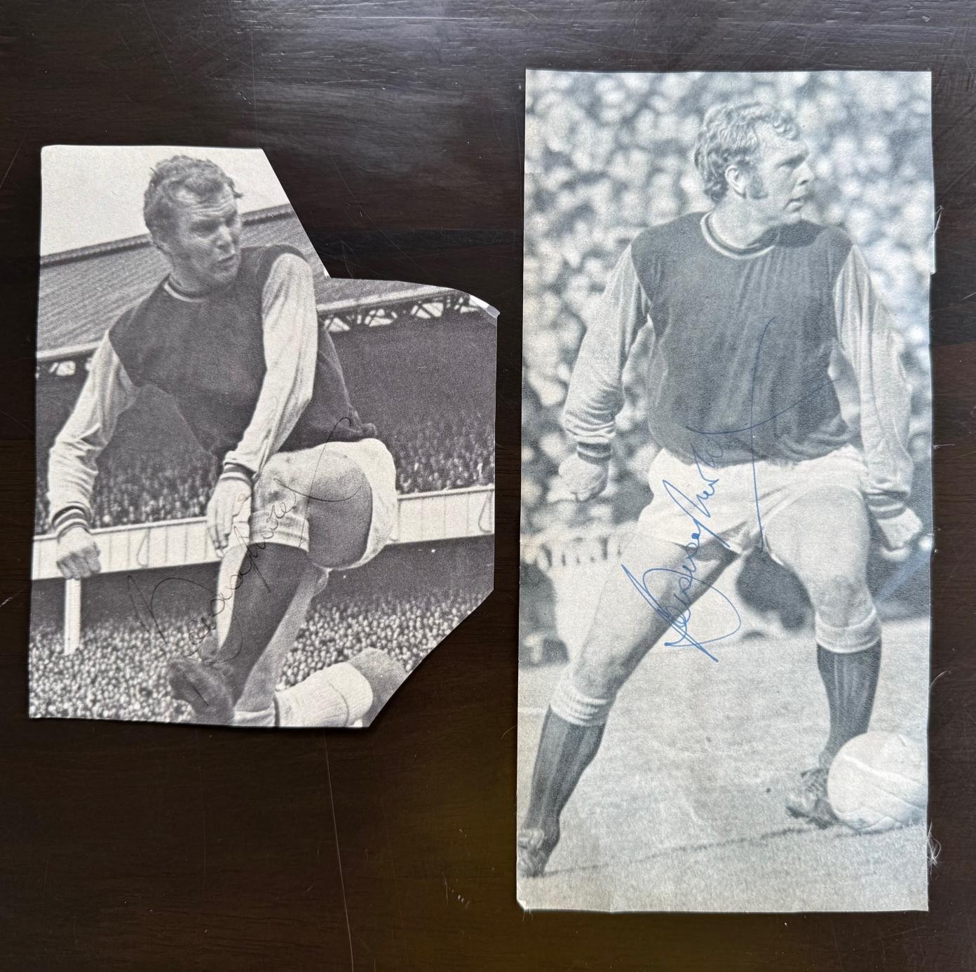 BOBBY MOORE signed 1960s Magazine Photo clippings x2 WEST HAM UTD ENGLAND for sale on Ebay