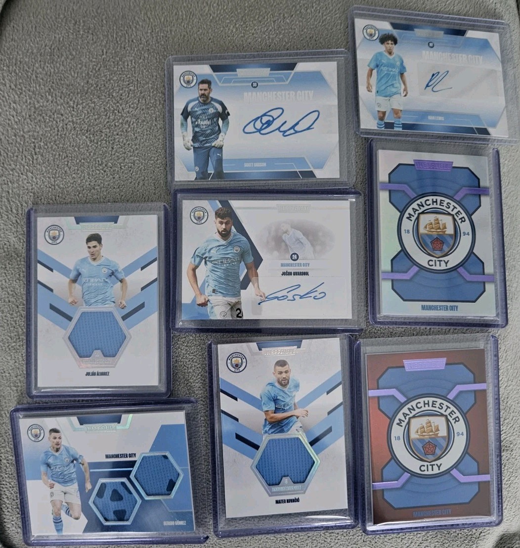 Manchester City Autographed and Numbered Player Bundle Cards for sale on Ebay