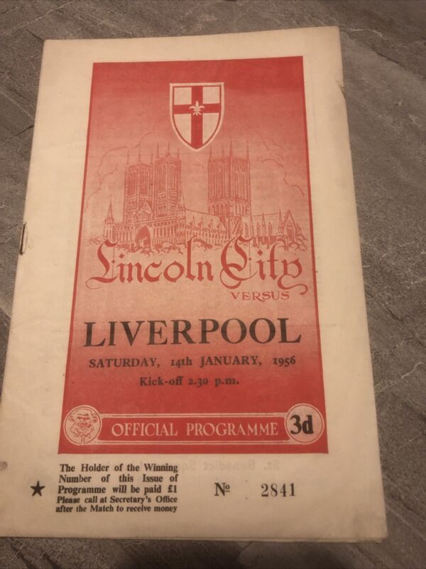 LINCOLN CITY V LIVERPOOL (POSTPONED MATCH) 1955-56 for sale on Ebay