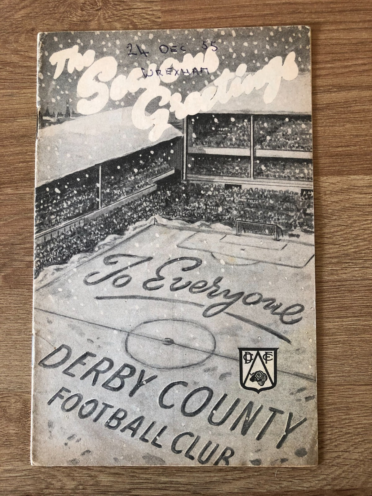 Derby County v Wrexham 24th December  1955 Football League 3rd Division (North) for sale on Ebay