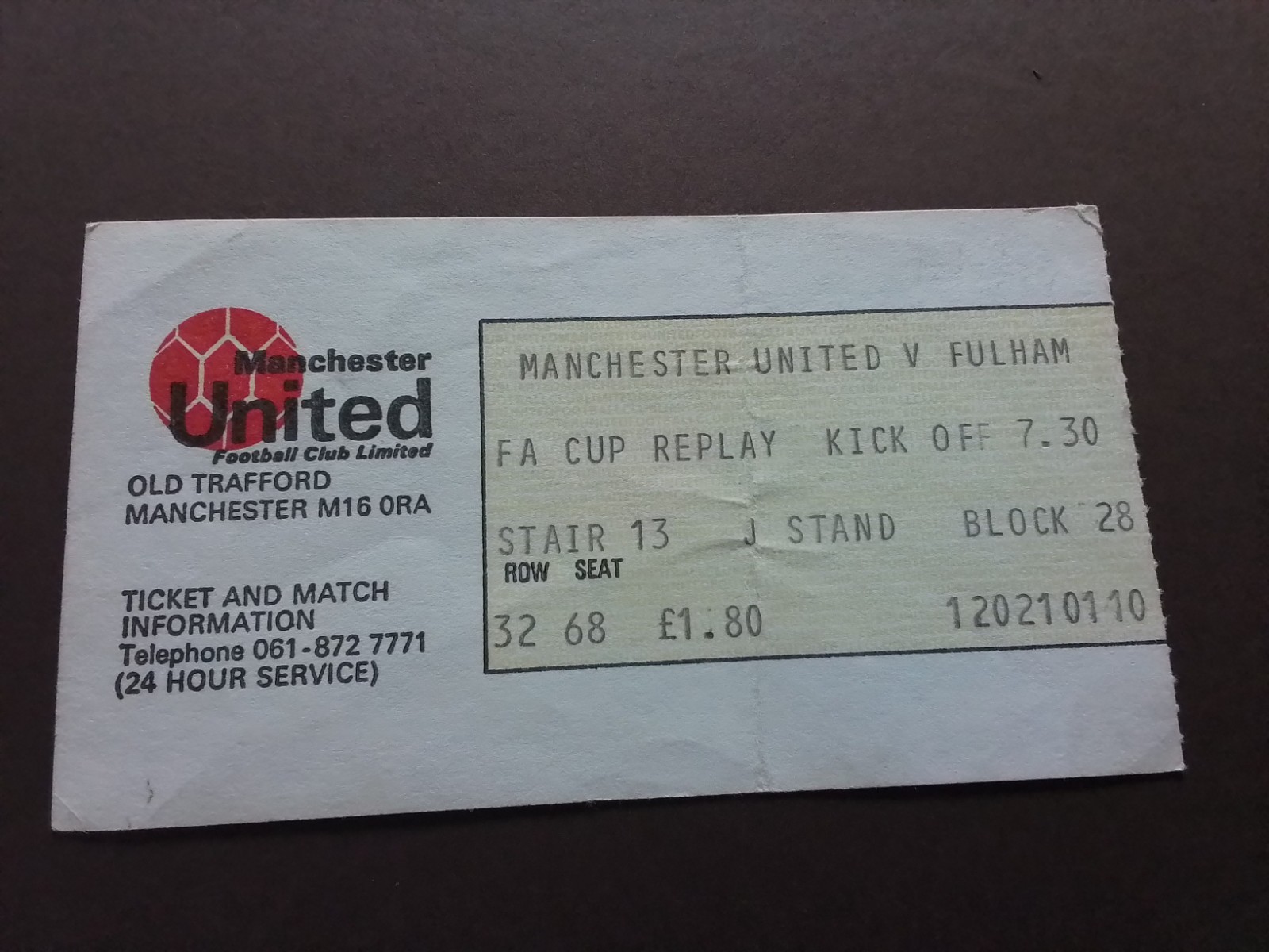 Manchester United v Fulham FA Cup 4th Round Replay 1978/9 for sale on Ebay