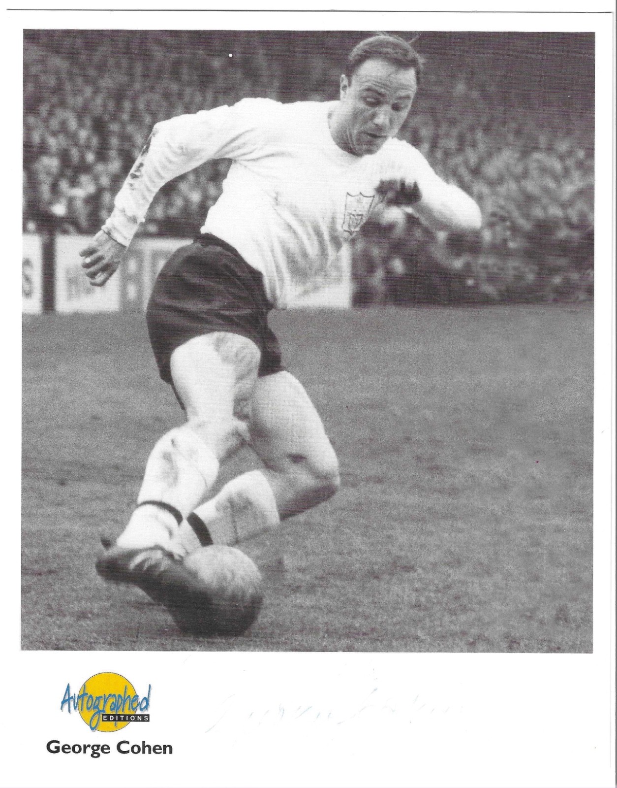 1966 FOOTBALL WORLD CUP, GEORGE COHEN SIGNED PHOTOGRAPH, FULHAM & ENGLAND. for sale on Ebay