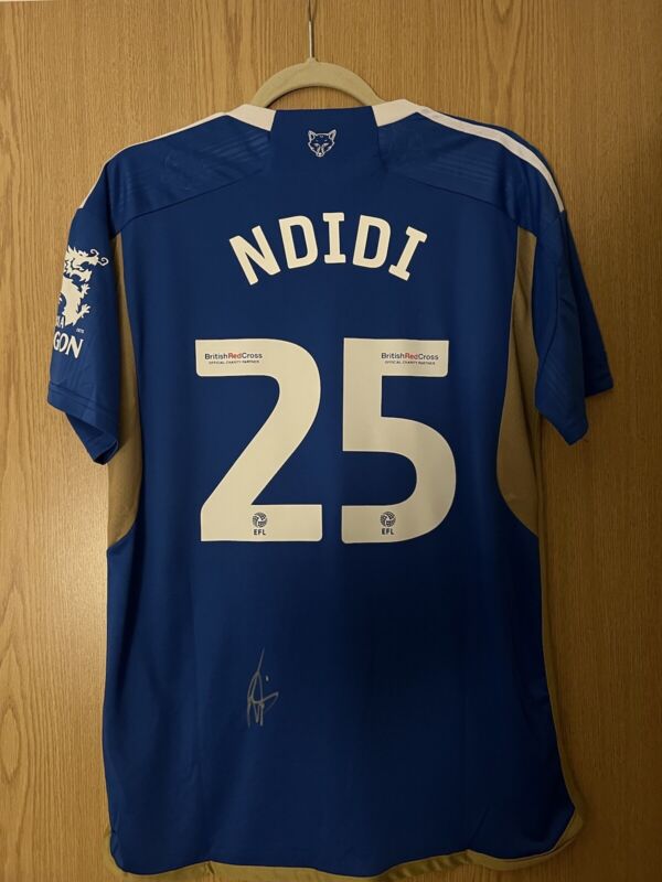 SIGNED WILFRED NDIDI SHIRT LEICESTER CITY FC PROOF COA NIGERIA  for sale on Ebay